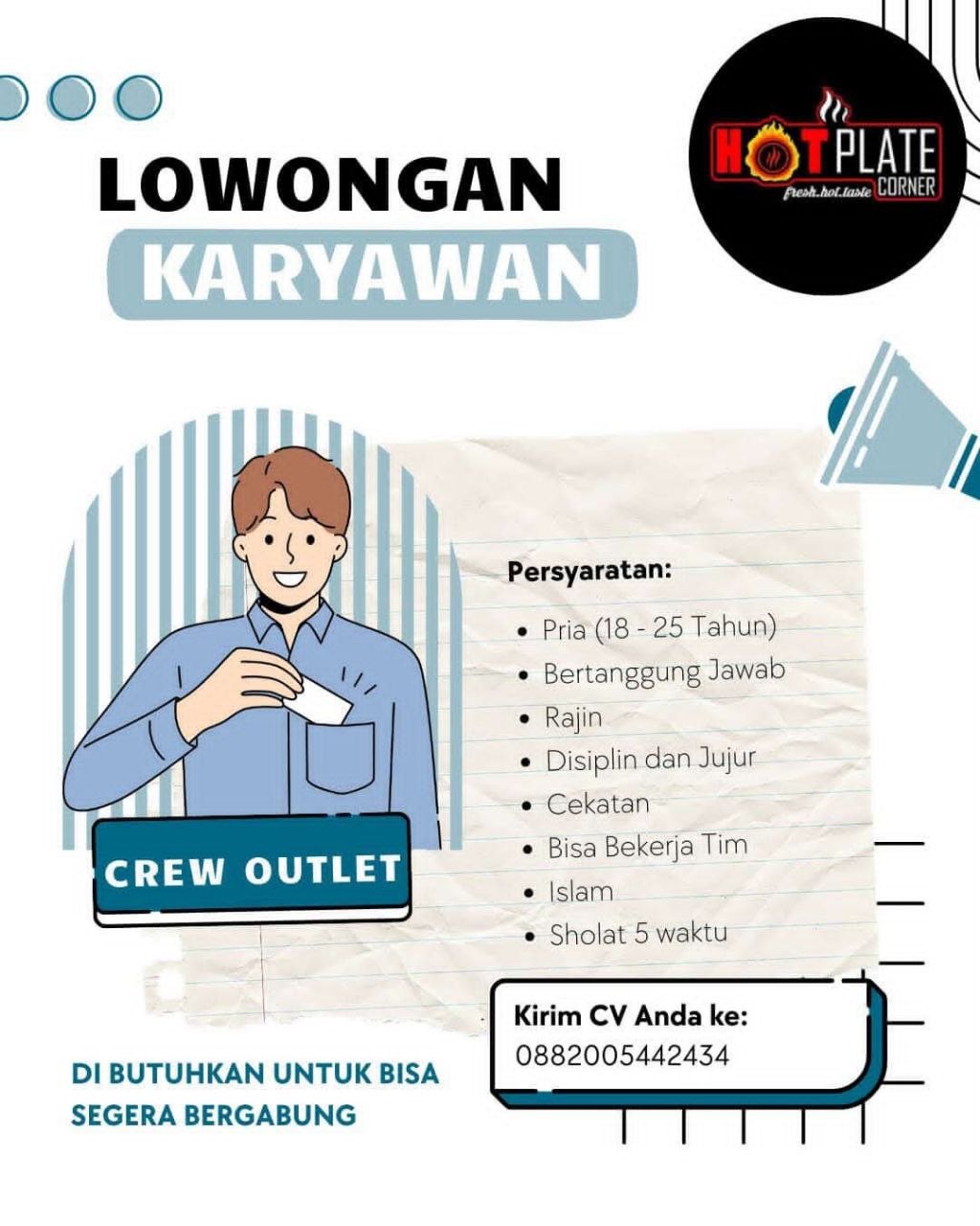Poster lowongan Hot Plate Corner