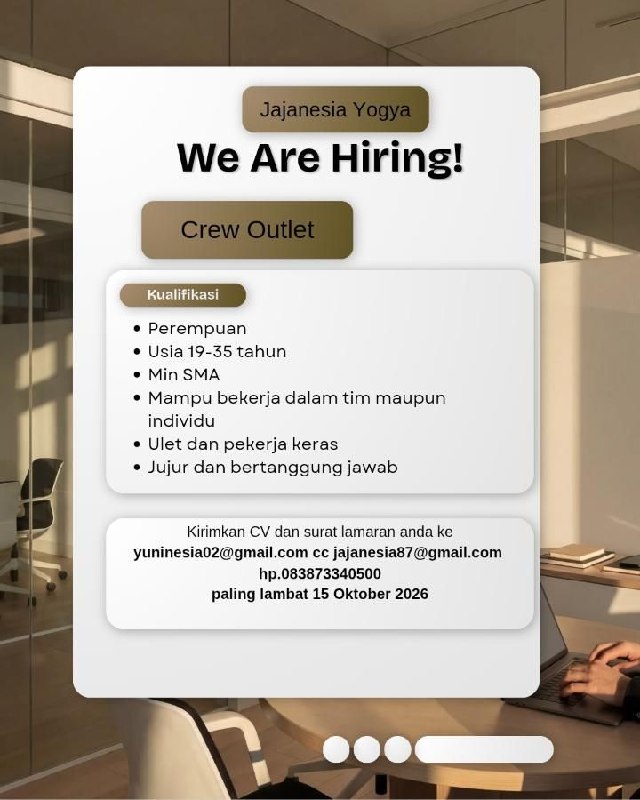 Poster lowongan Jajanesia Yogya