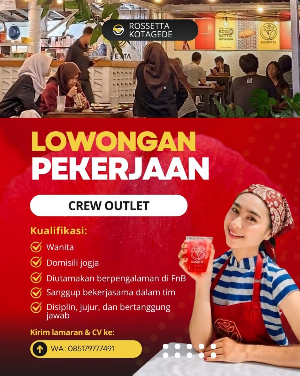 Poster lowongan ROSSETTA KOTAGEDE