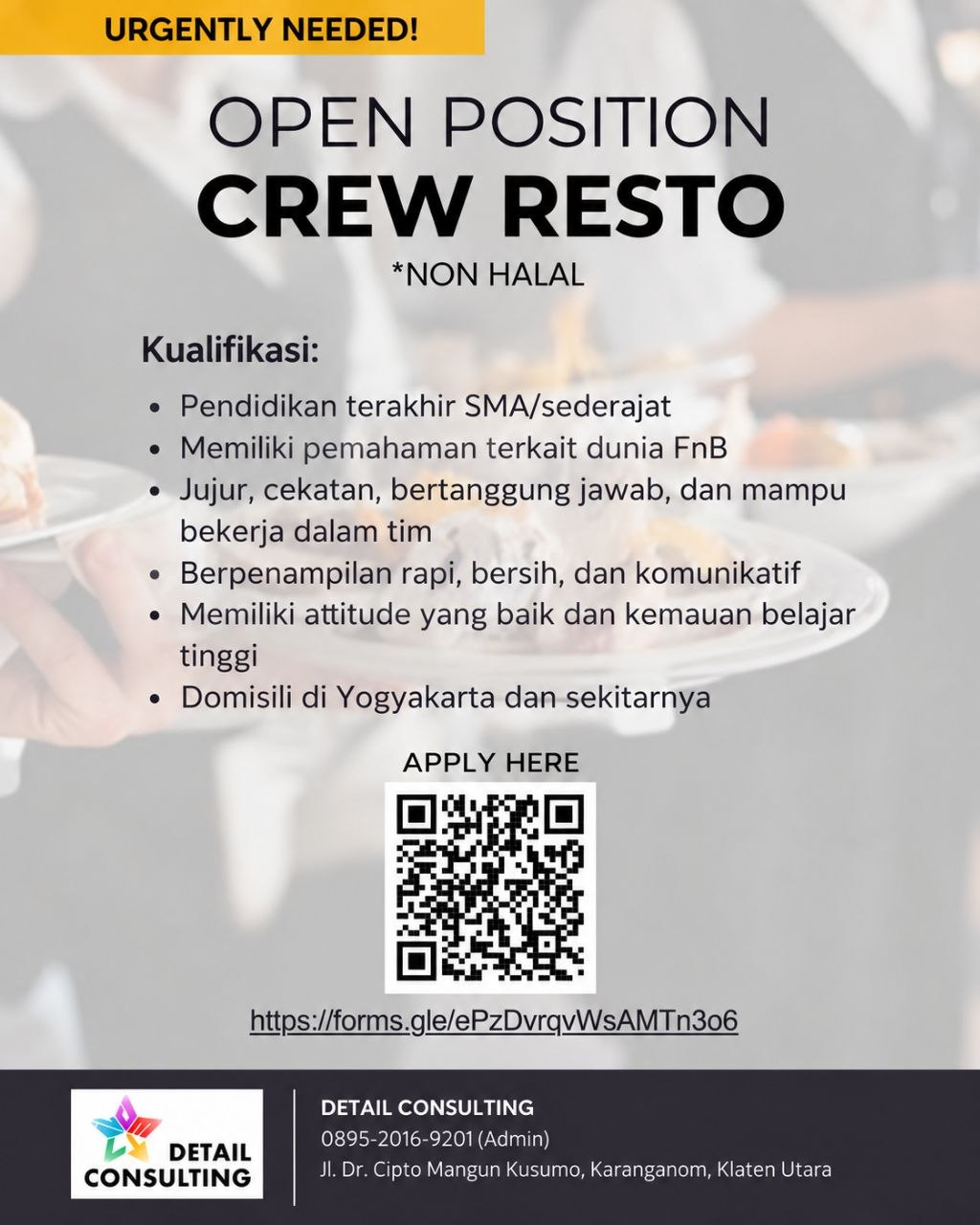 Poster lowongan DETAIL CONSULTING