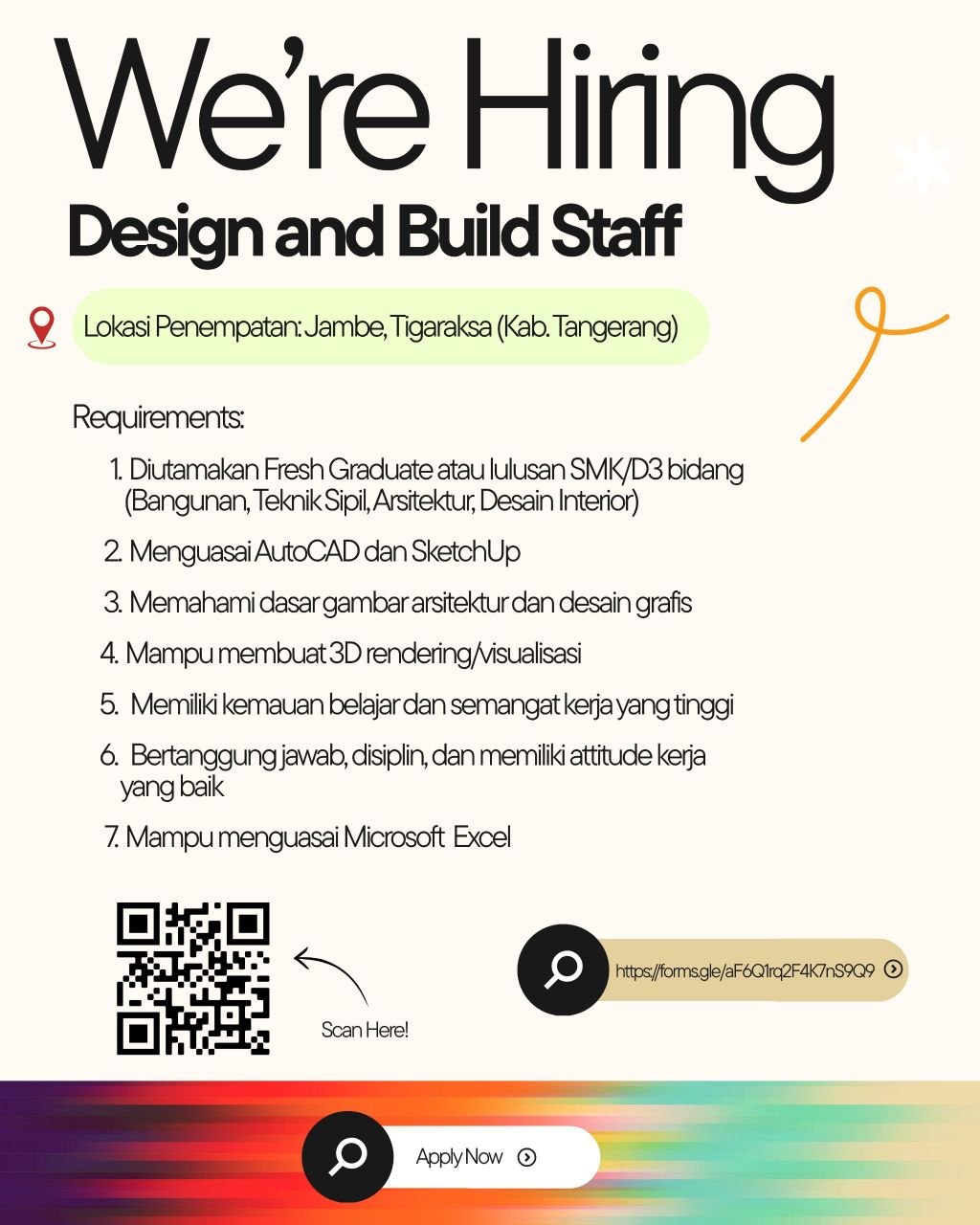 Poster lowongan We Are