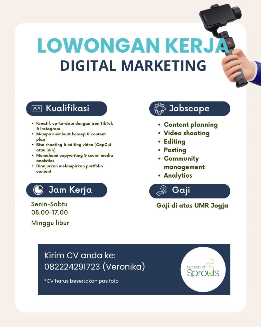 Poster lowongan Pockets of Sprouts