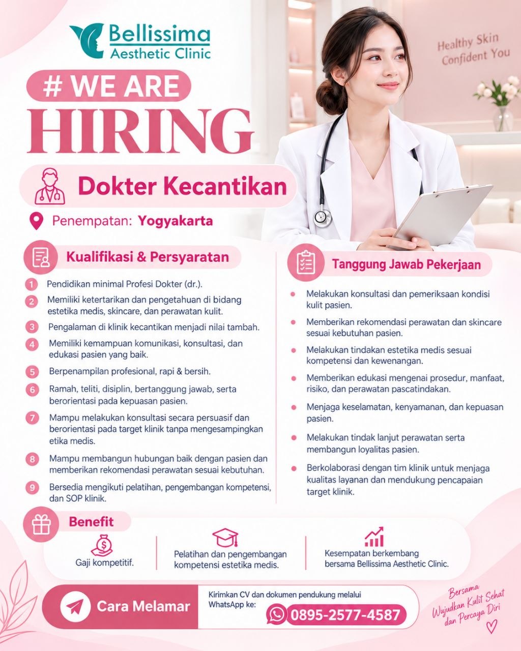 Poster lowongan Bellissima Aesthetic Clinic