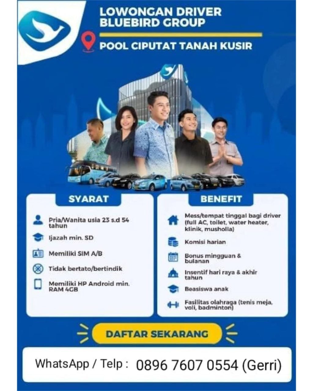Poster lowongan Bluebird Group