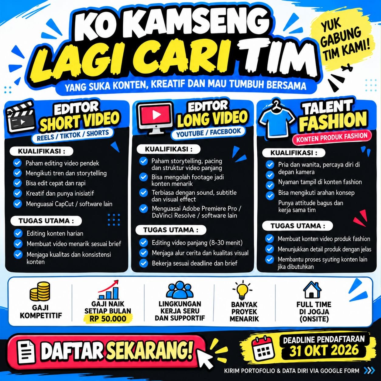 Poster lowongan LOKER JOGJA