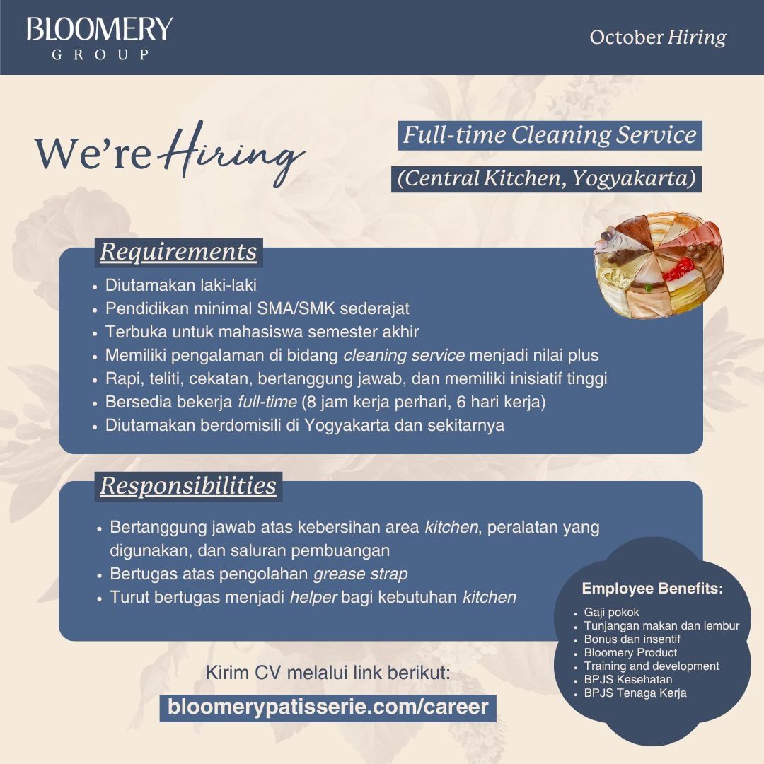 Poster lowongan Bloomery Group