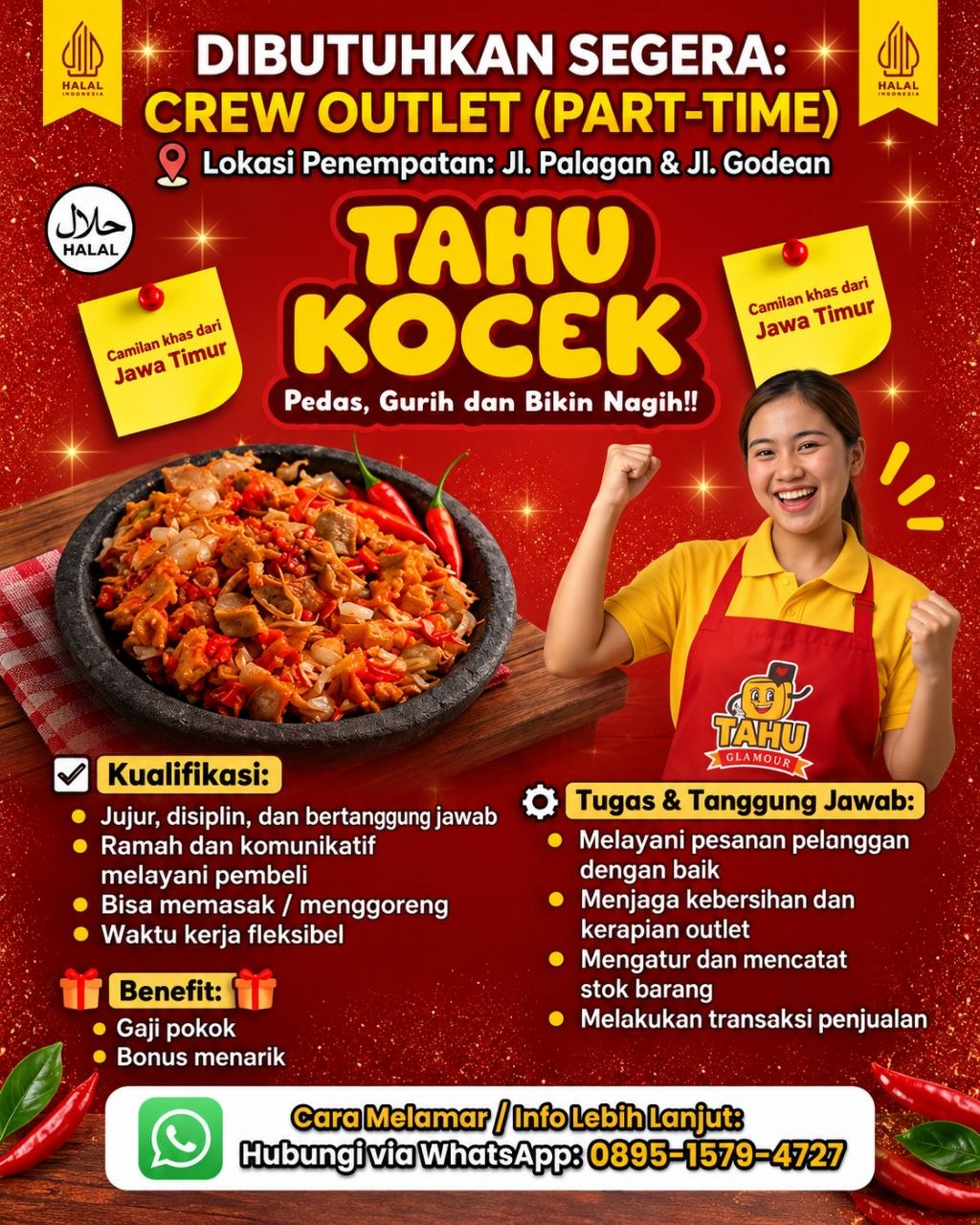Poster lowongan TAHU KOCEK