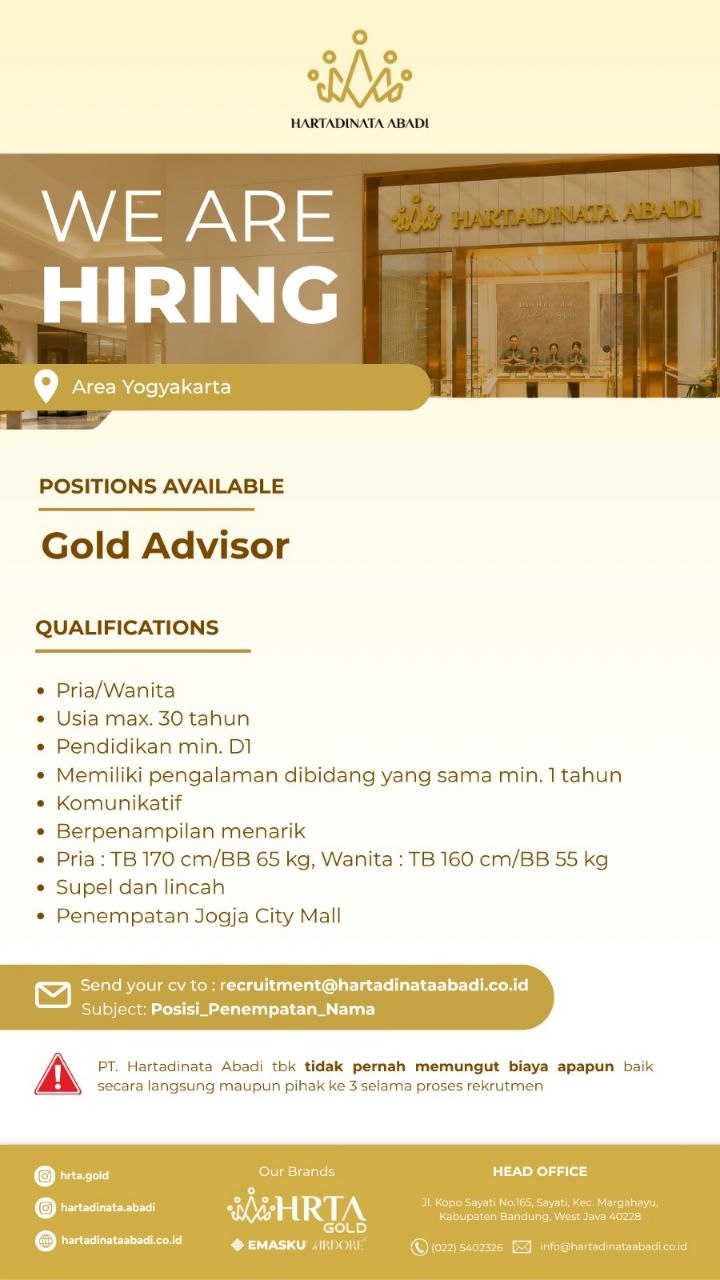 Poster lowongan Hartadinata Abadi