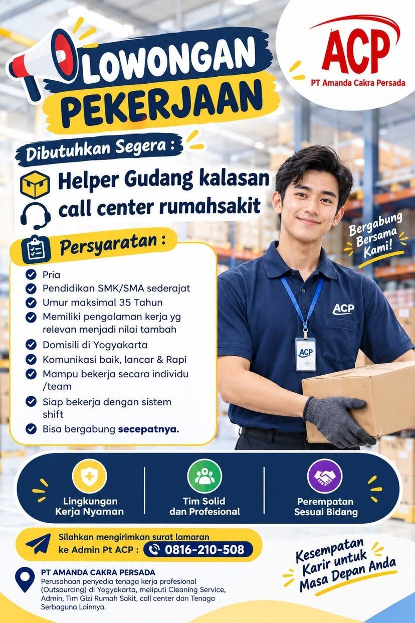 Poster lowongan PT Amanda Cakra Persada