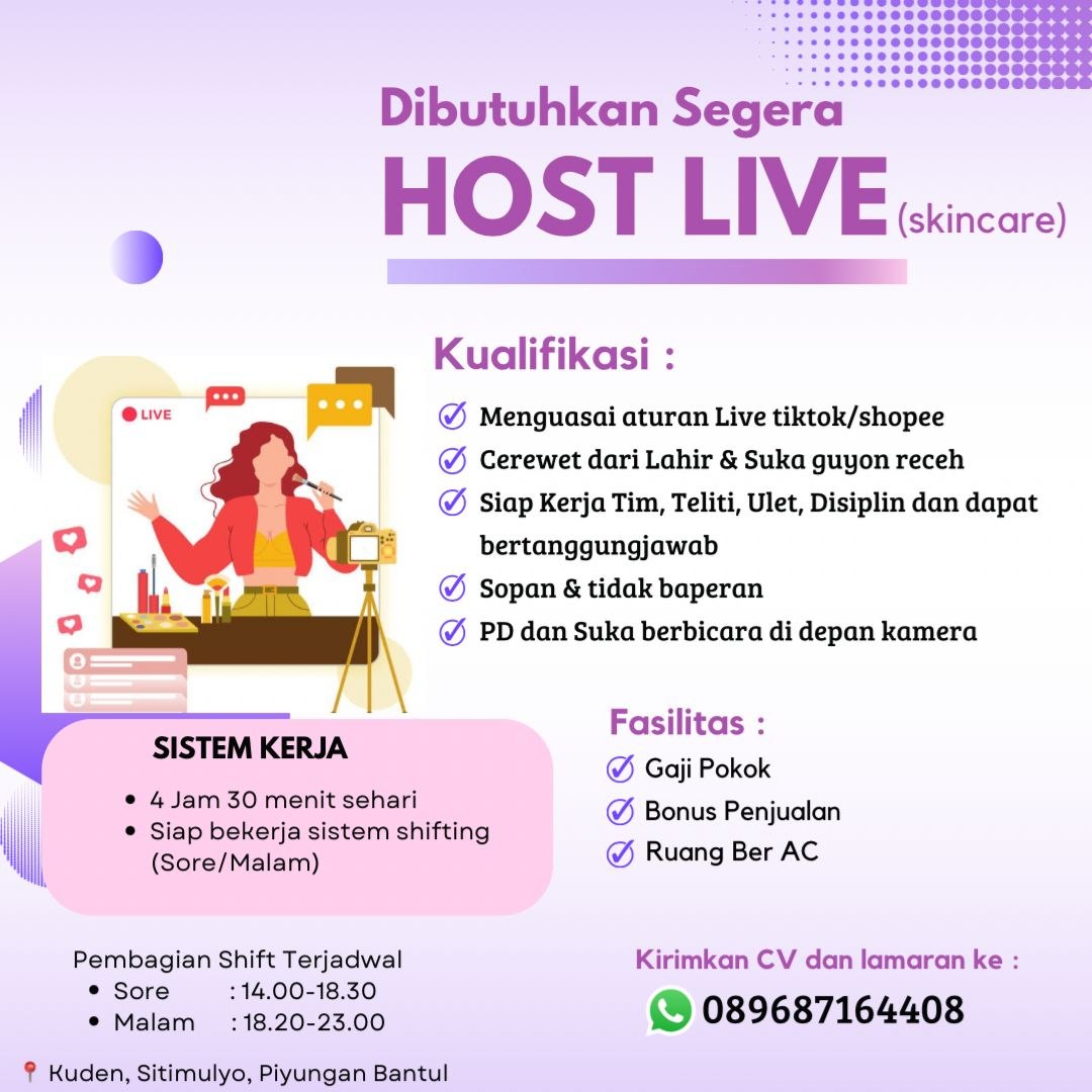 Poster lowongan LOKER JOGJA