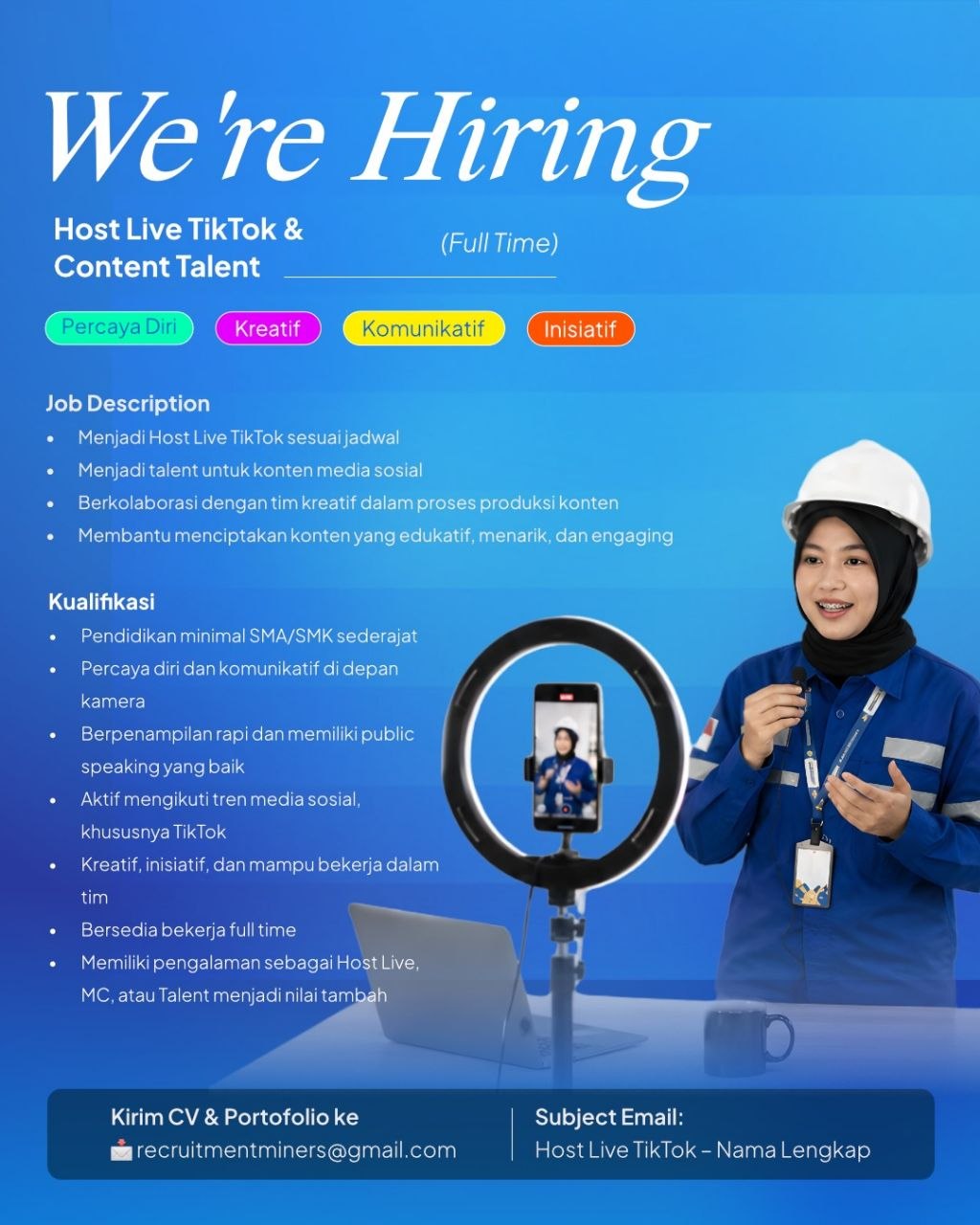 Poster lowongan Miners
