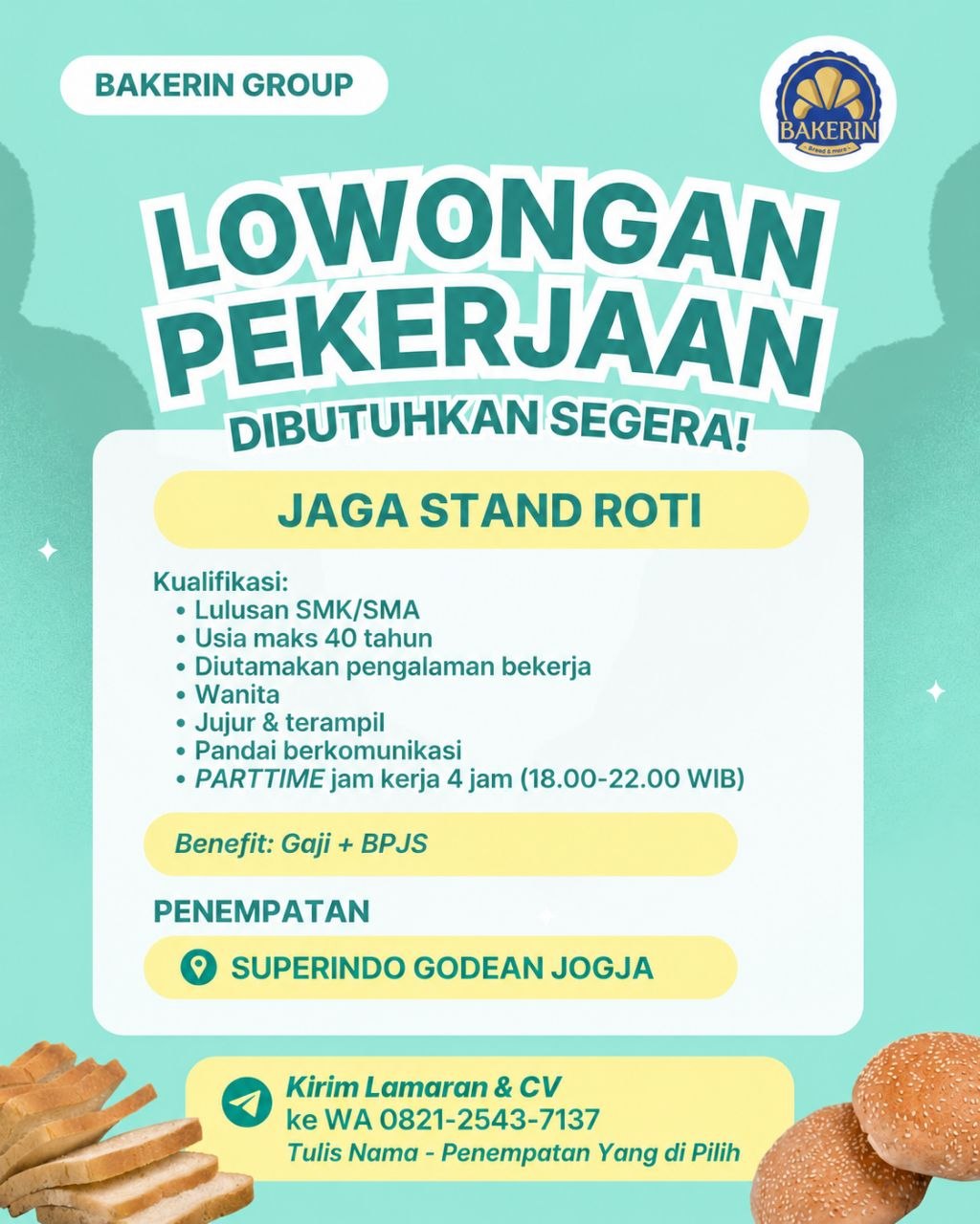 Poster lowongan BAKERIN GROUP