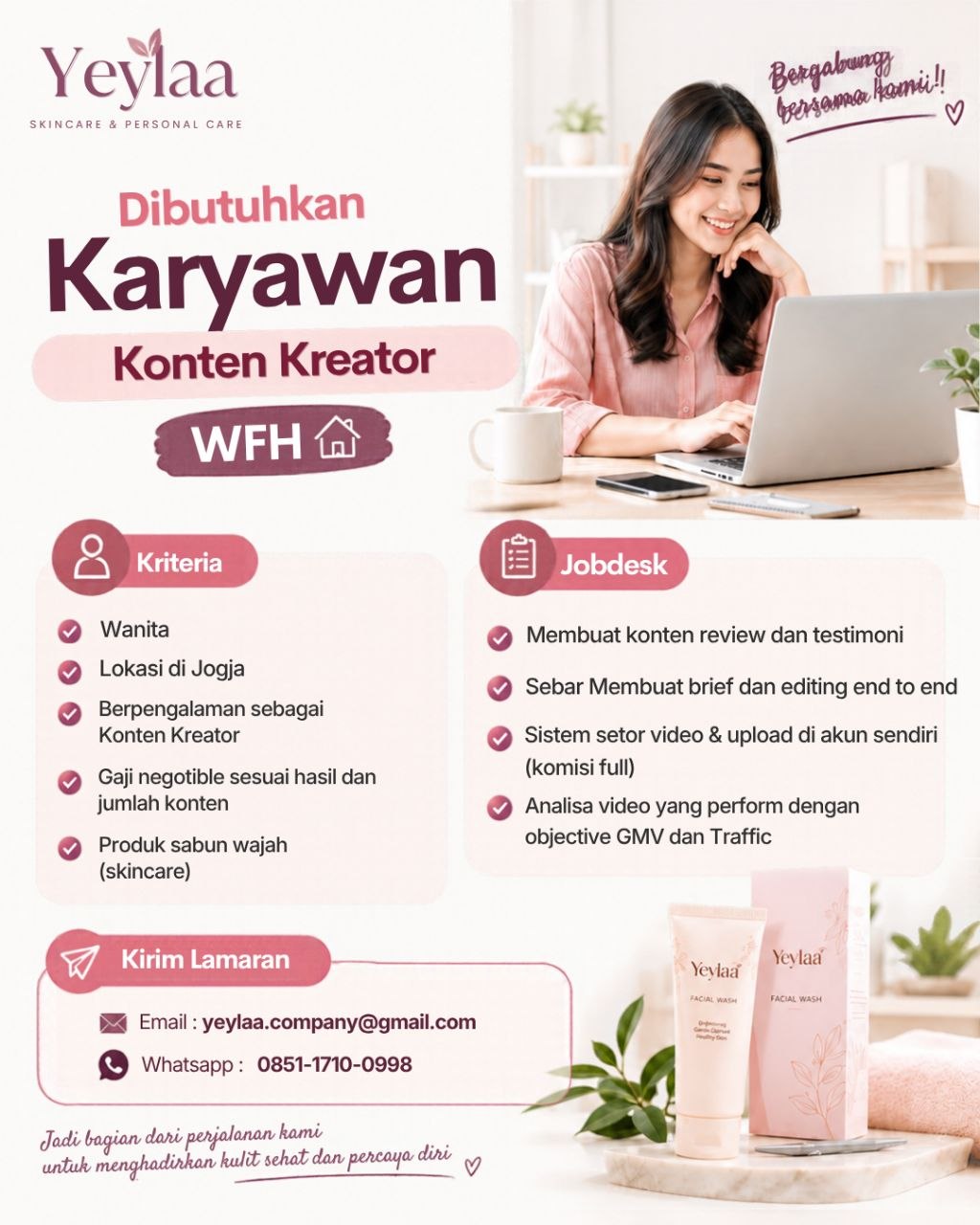 Poster lowongan Yeylaa