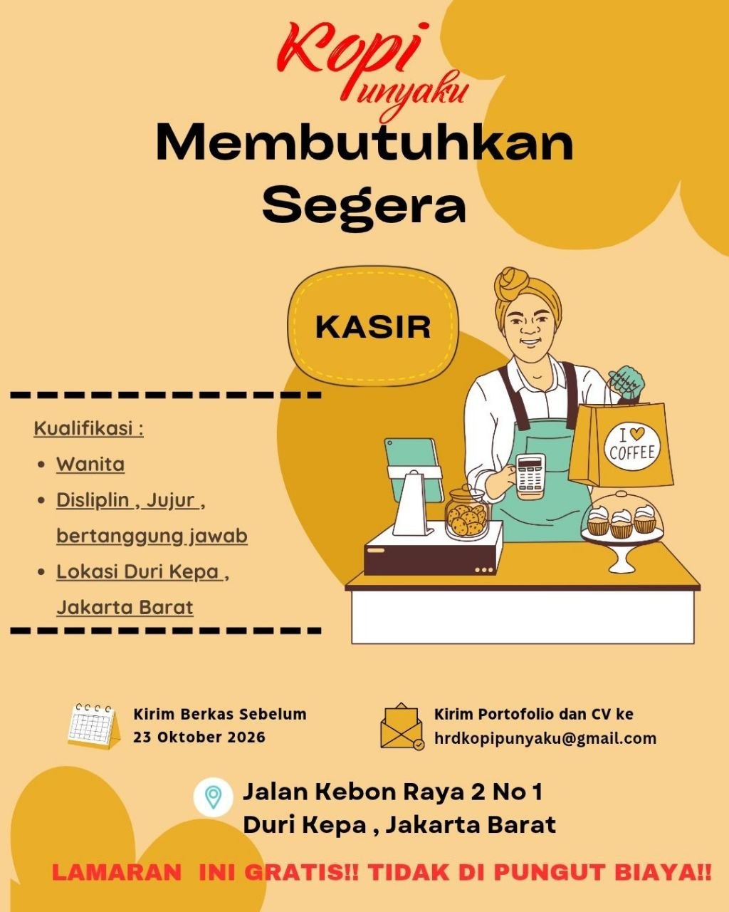 Poster lowongan Kopi Punyaku