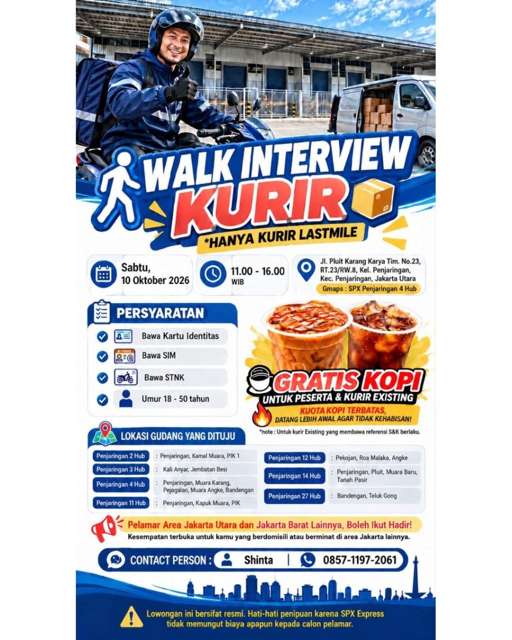 Poster lowongan SPX Express