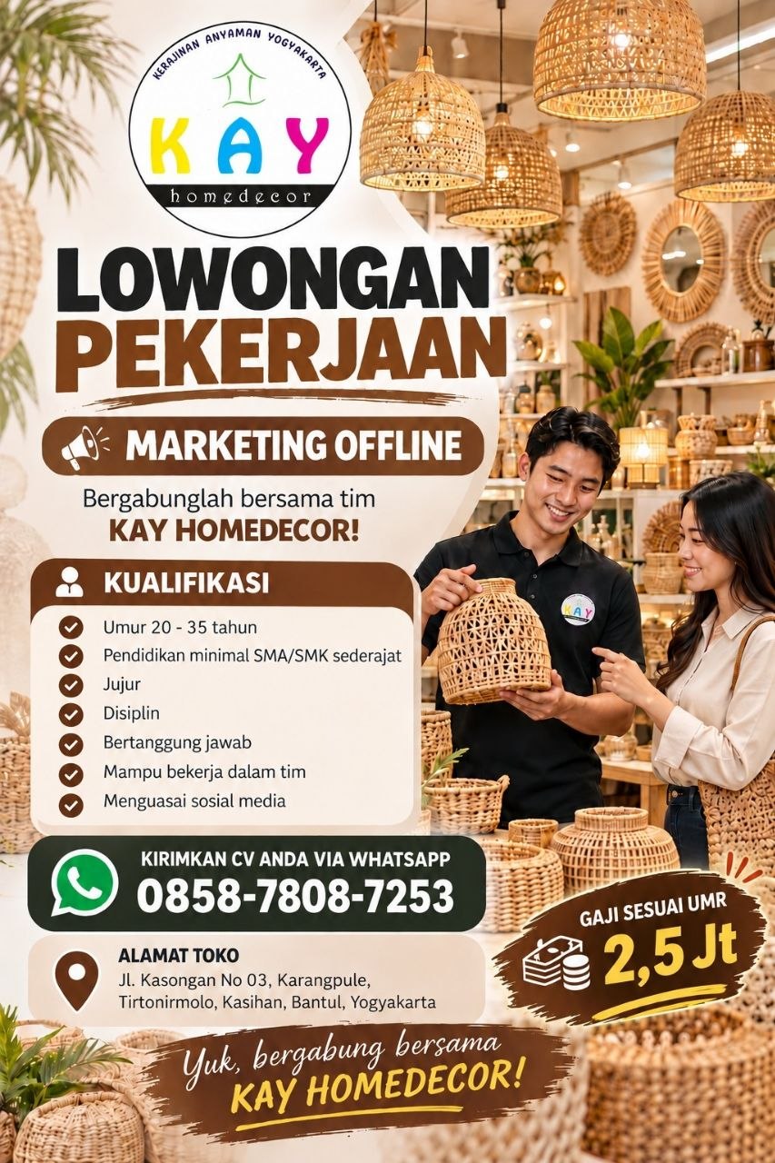 Poster lowongan KAY HOMDECOR