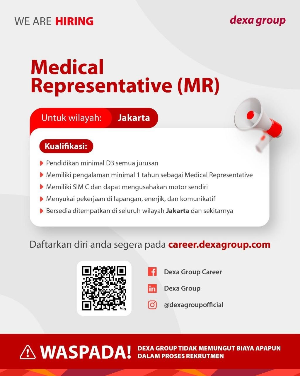 Poster lowongan Dexa Group