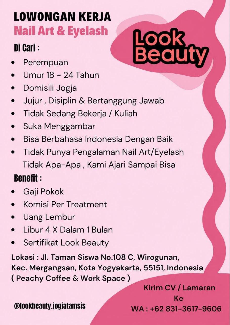 Poster lowongan Look Beauty