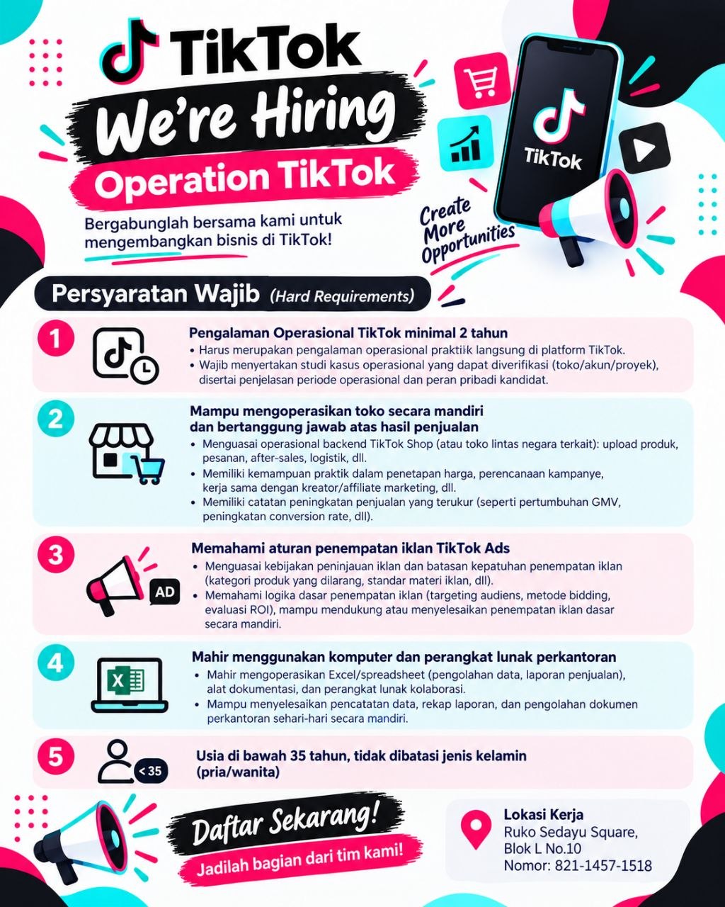 Poster lowongan TikTok