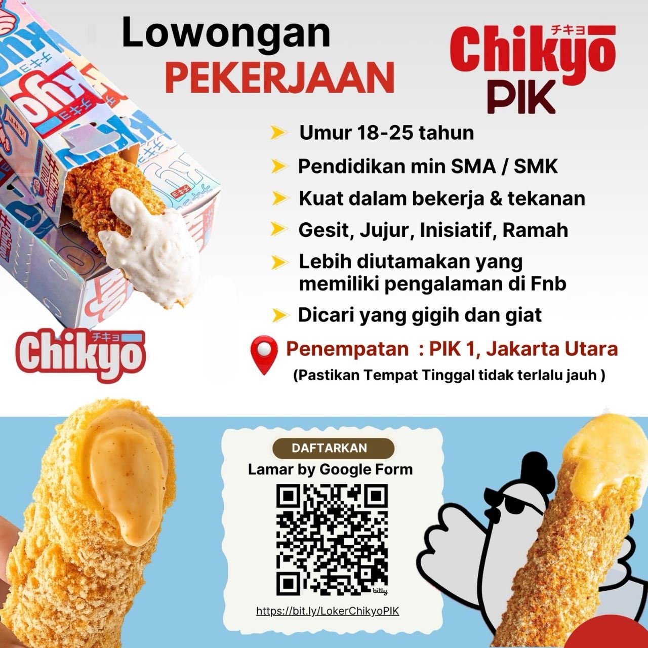 Poster lowongan Chikyo PIK