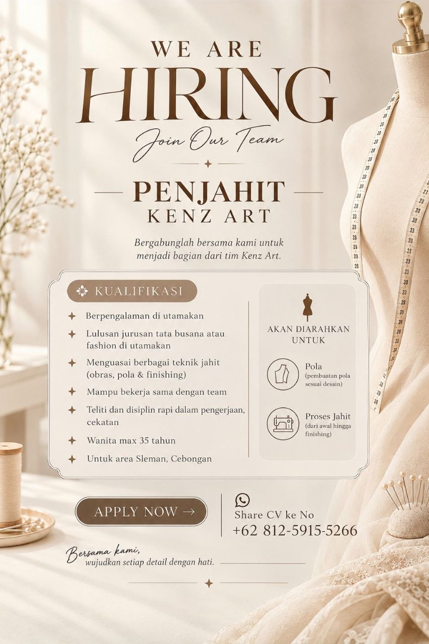 Poster lowongan Kenz Art