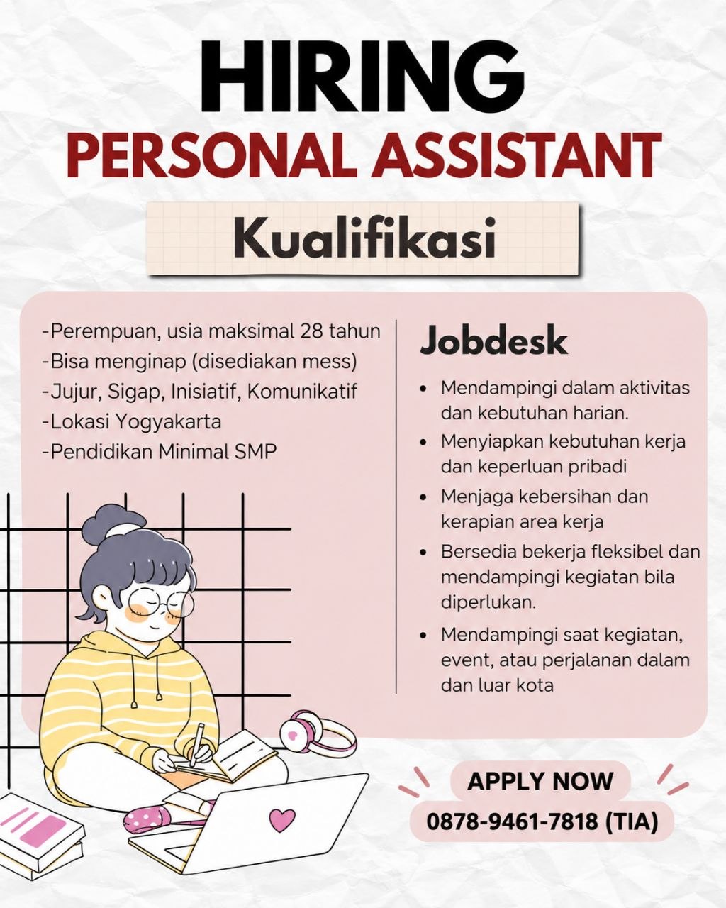 Poster lowongan LOKER JOGJA