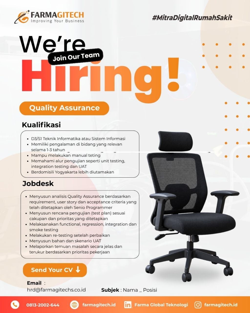 Poster lowongan Farmagitech