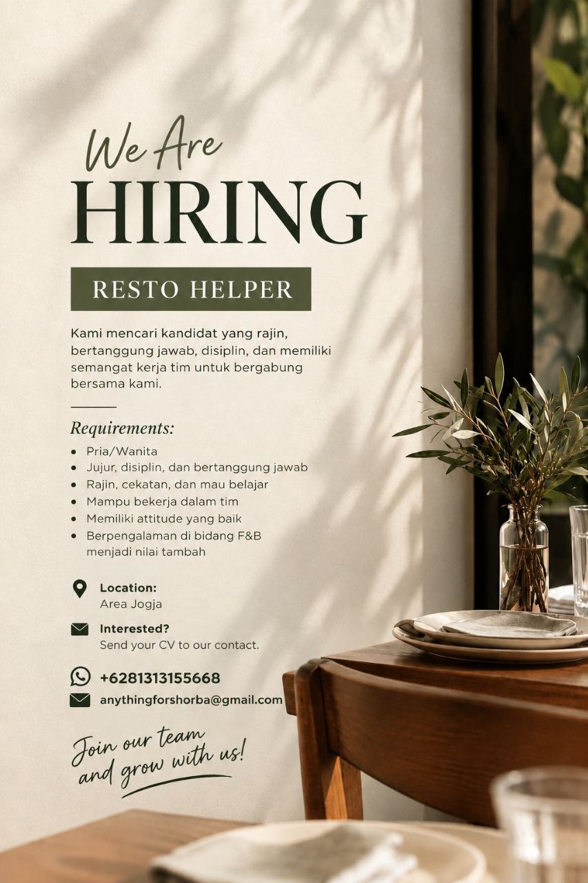 Poster lowongan LOKER JOGJA