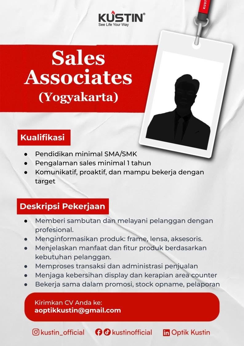 Poster lowongan Kustin