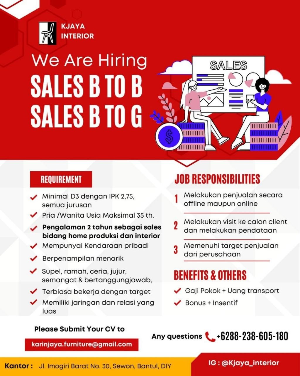 Poster lowongan KJAYA INTERIOR