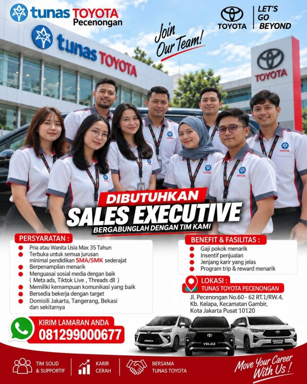 Poster lowongan Tunas Toyota Pecenongan
