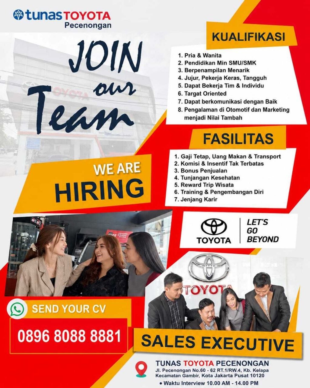 Poster lowongan Tunas Toyota Pecenongan