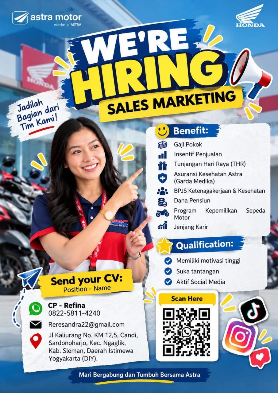 Poster lowongan Astra Motor