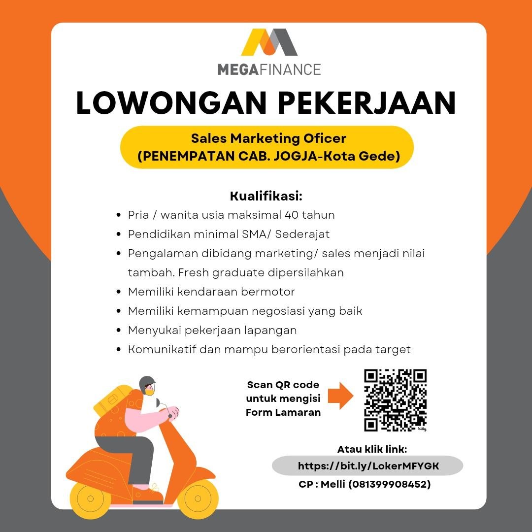 Poster lowongan MEGAFINANCE