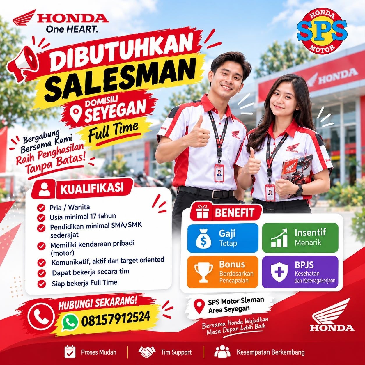 Poster lowongan Honda