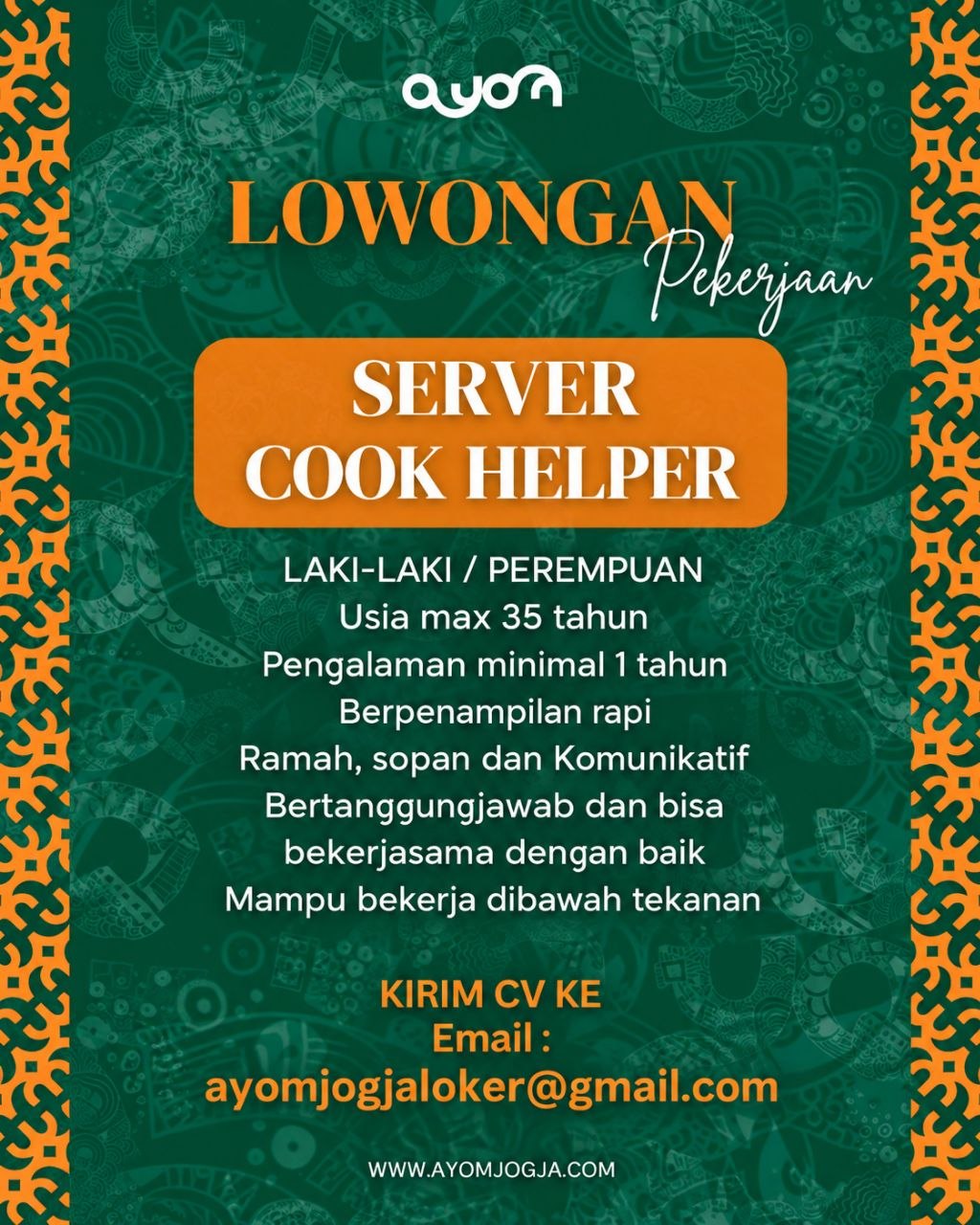 Poster lowongan ayom