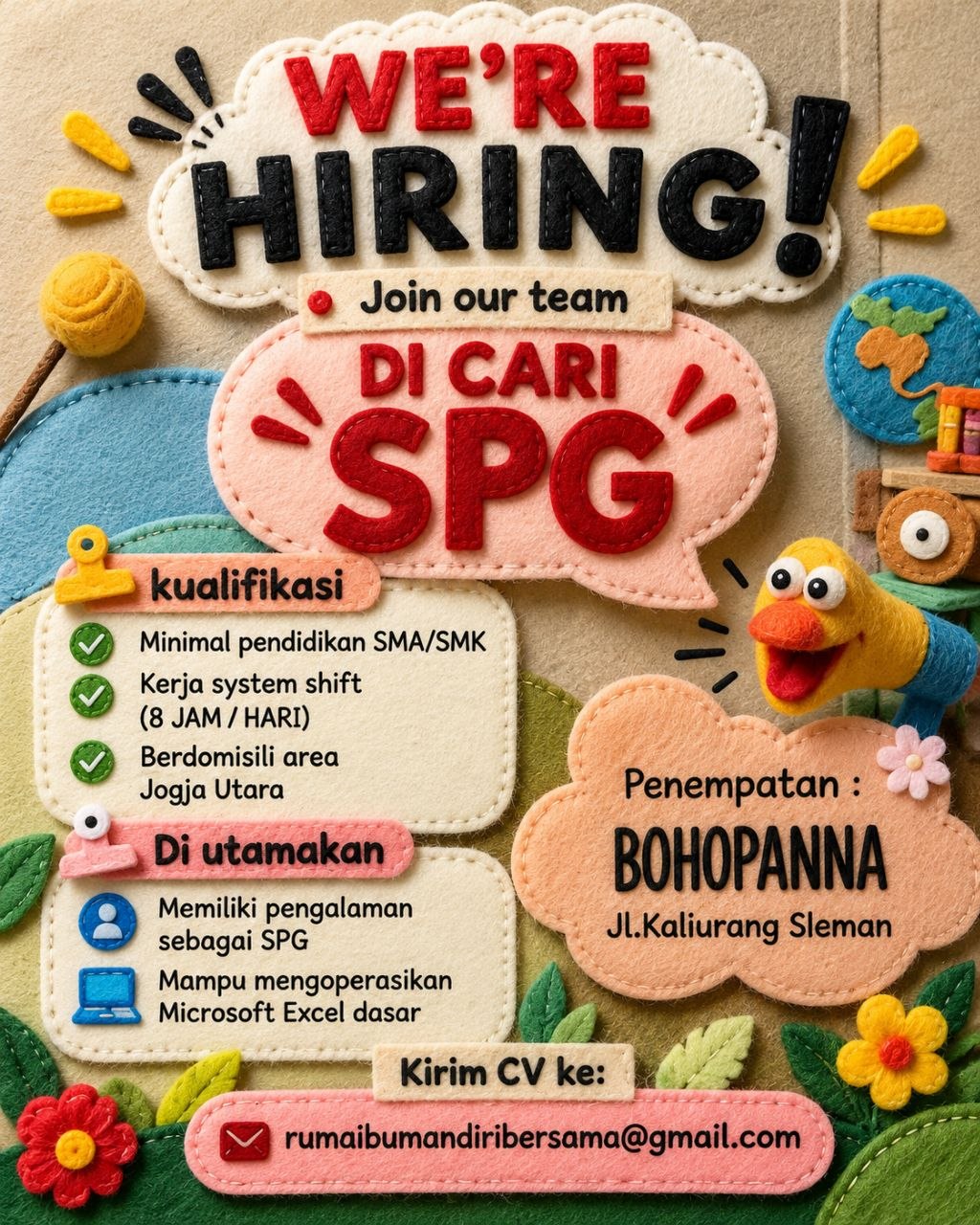 Poster lowongan BOHOPANNA