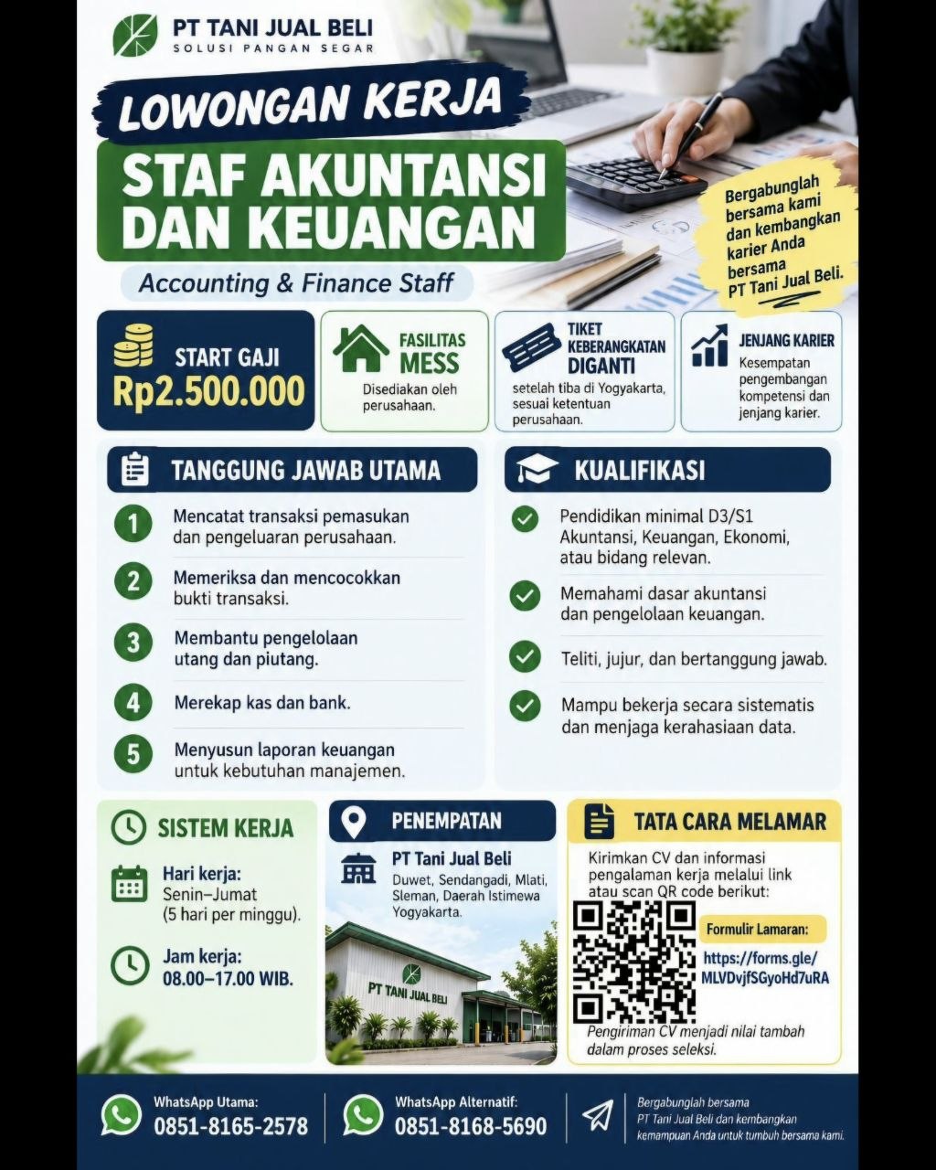 Poster lowongan PT TANI JUAL BELI