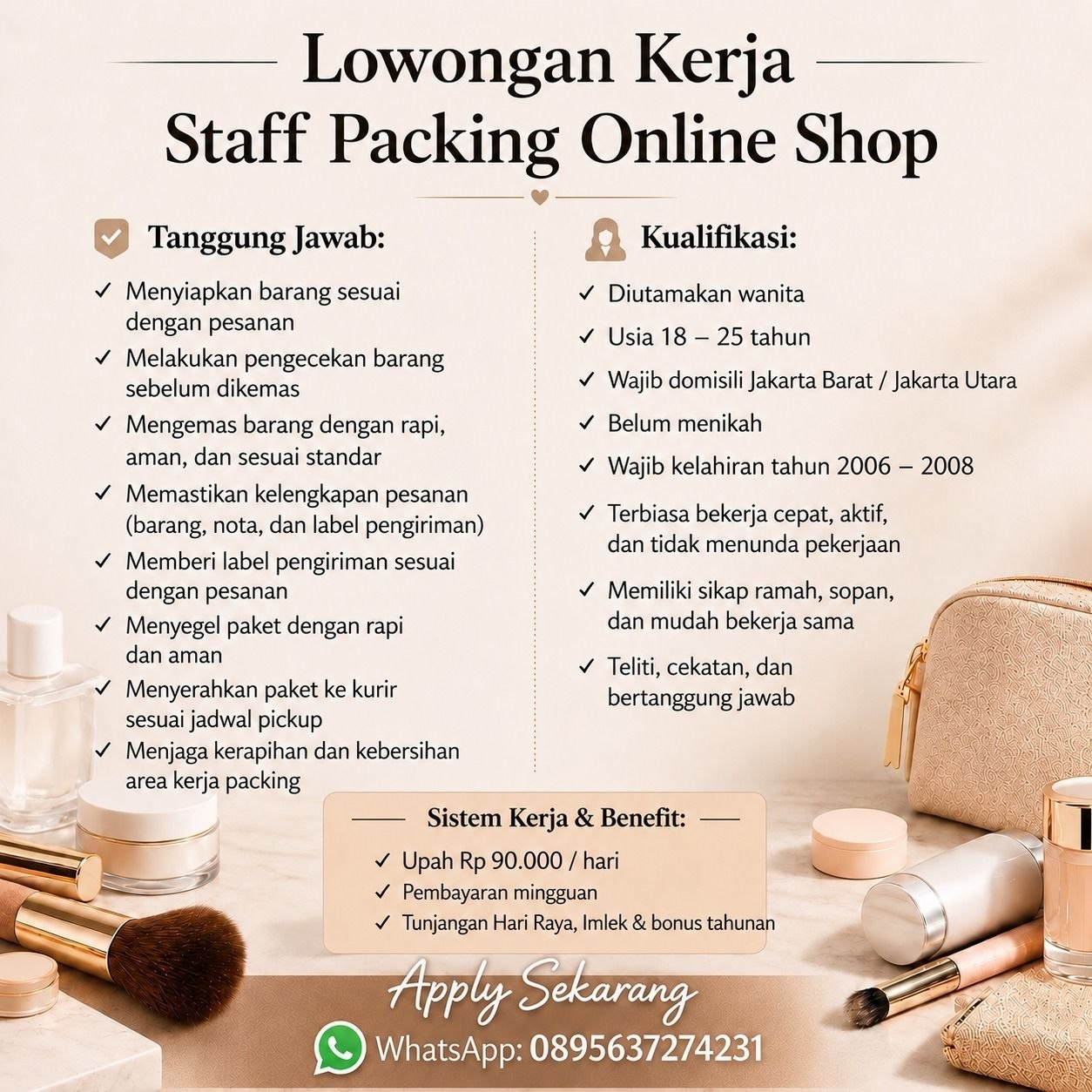 Poster lowongan Lowker Jakarta Update