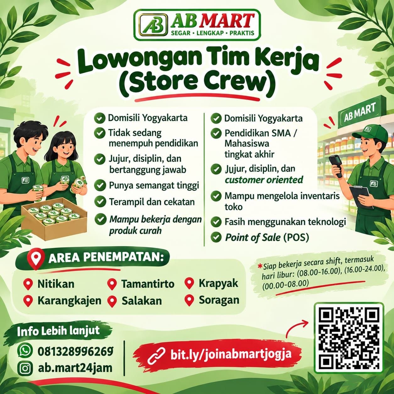 Poster lowongan AB MART