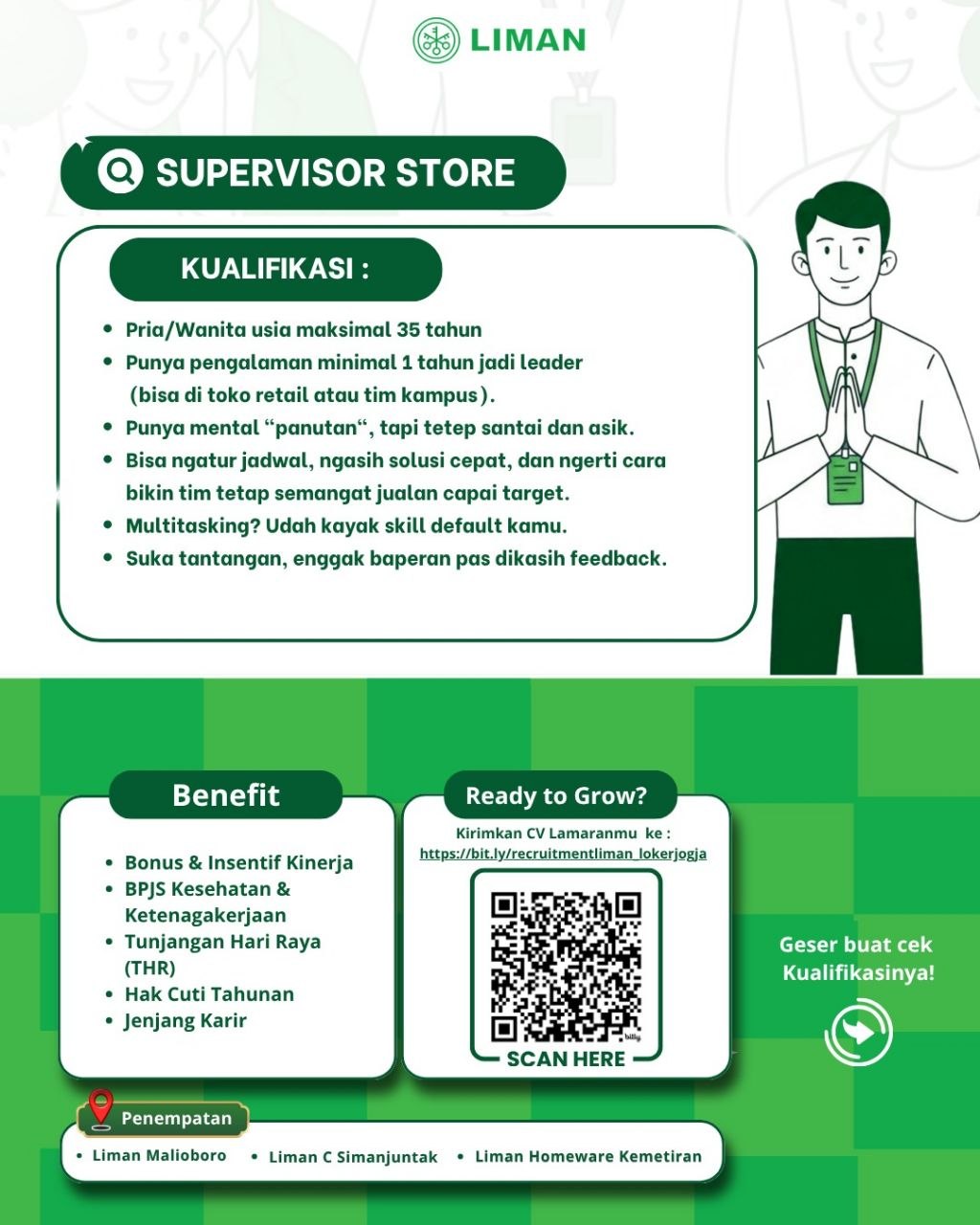 Poster lowongan PT Liman Sukses Ananta