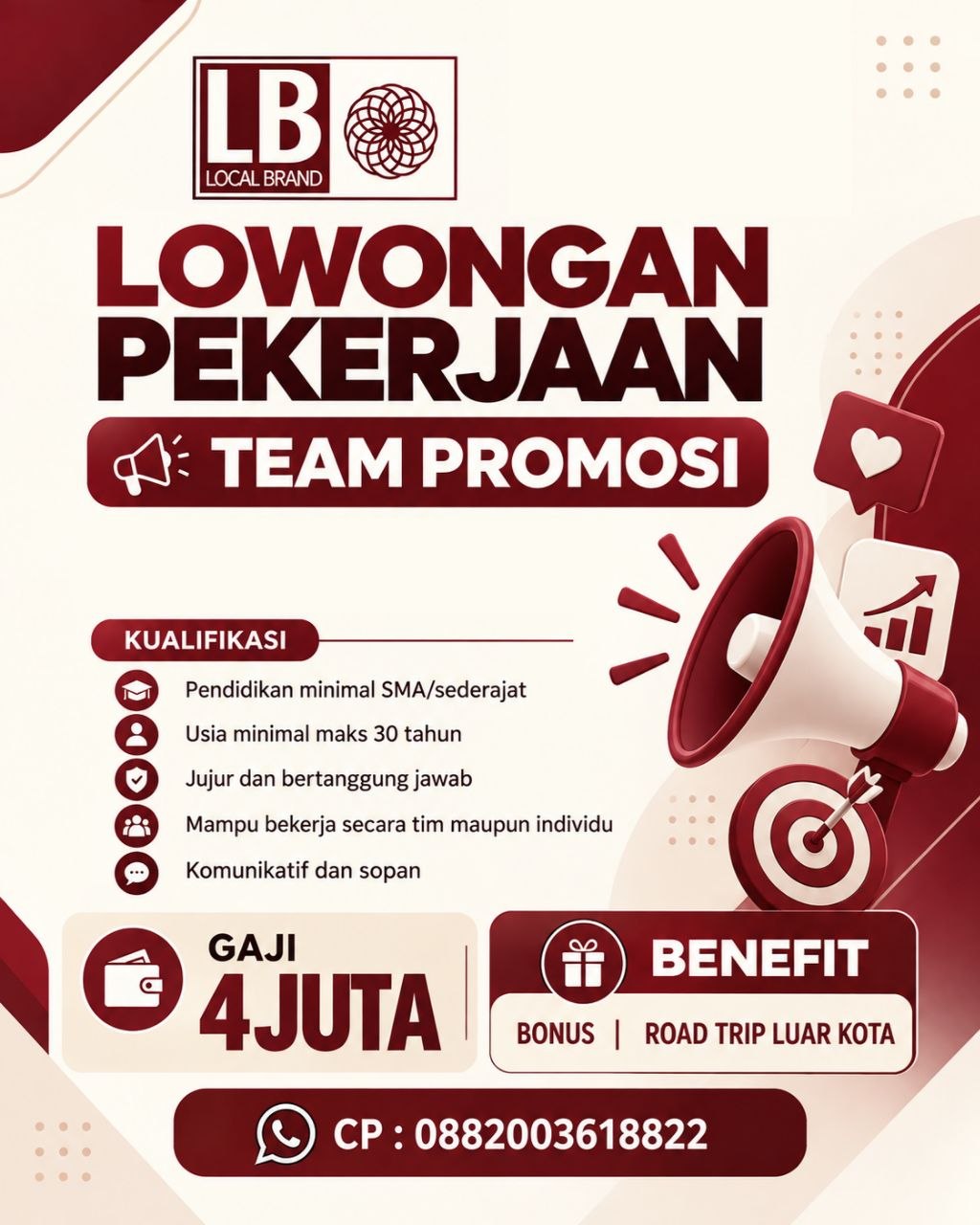 Poster lowongan Local Brand