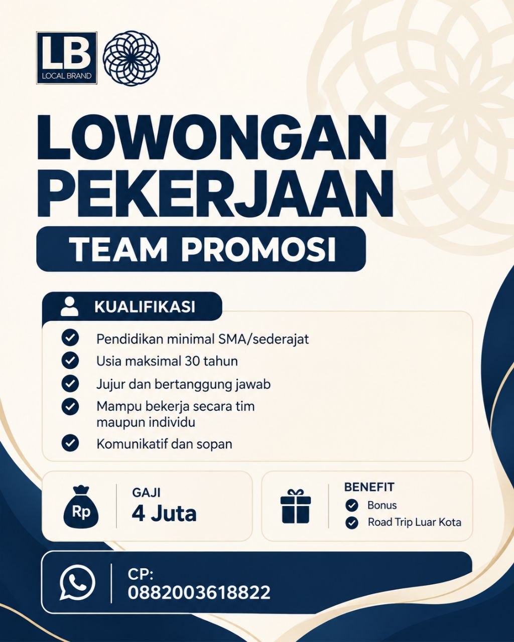Poster lowongan Local Brand