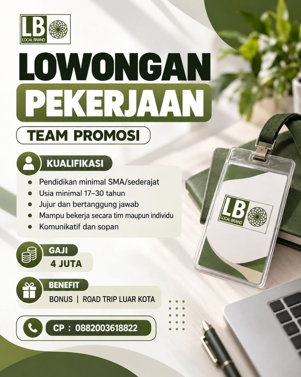 Poster lowongan Local Brand