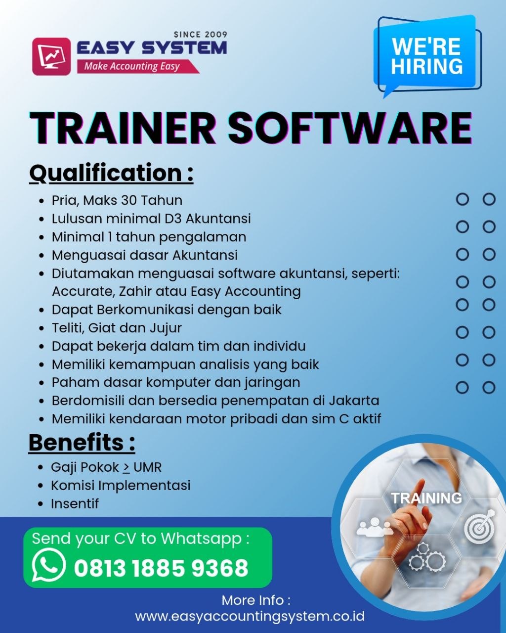 Poster lowongan EASY SYSTEM
