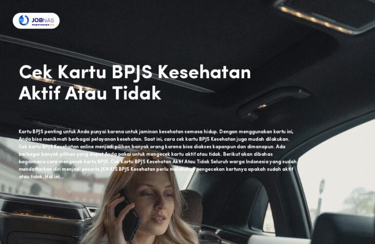 Cek Kartu BPJS Kesehatan Aktif Atau Tidak